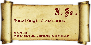 Meszlényi Zsuzsanna névjegykártya