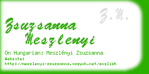 zsuzsanna meszlenyi business card