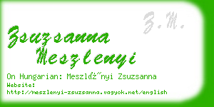 zsuzsanna meszlenyi business card